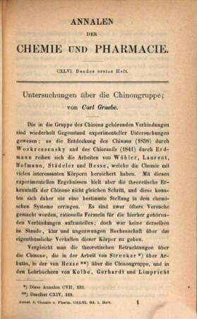 Annalen der Chemie und Pharmacie : vereinigte Zeitschrift des Neuen Journals der Pharmacie für Ärzte, Apotheker und Chemiker u. des Magazins für Pharmacie und Experimentalkritik. 146 = N.R., Bd. 70. 1868