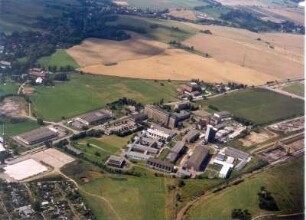 Freiberg. Gewerbegebiet an der Halsbrücker Straße. Luftbild-Schrägaufnahme von Südost