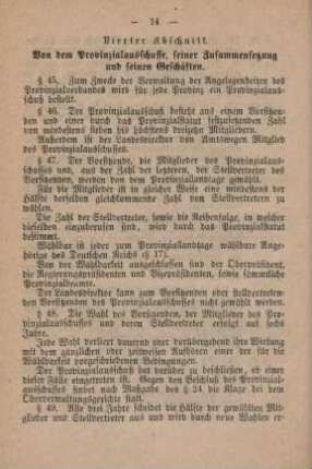 Vierter Abschnitt. Von dem Provinzialausschusse, seiner Zusammensetzung und seinen Geschäften.