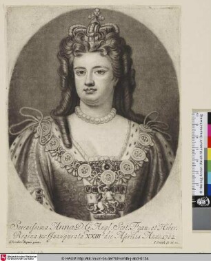 Serenissima Anna D.G. Angl. Scit. Fran. et Hiber. Regina