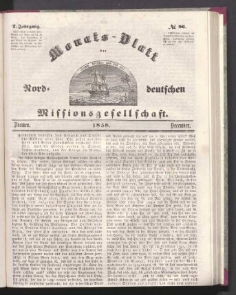 8. Jahrgang. N° 96. Bremen. 1858. December