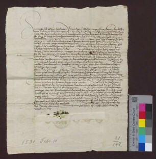 Rudolf von Friedingen, Landkomtur der Deutsch-Ordens-Ballei Elsaß-Burgund, entscheidet den Streit über die Hinterlassenschaft von Wendlin zum Wiger.