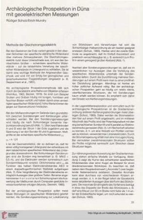 Archäologische Prospektion, Befunde und Funde des frühmittelalterlichen Herrensitzes zu Düna