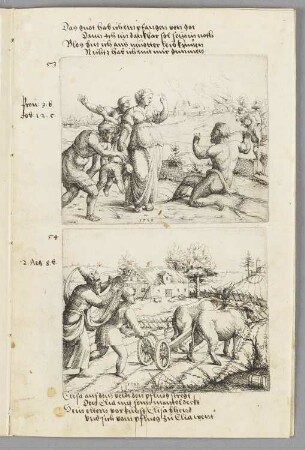 Hiob erfährt von seinem Unglück, Blatt 53a in: Peter Perényi, "Vorredt und eingang der Concordantzen alt und news Testaments"