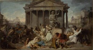 Judas Makkabäus zerstört den Altar und die Statue des Jupiter