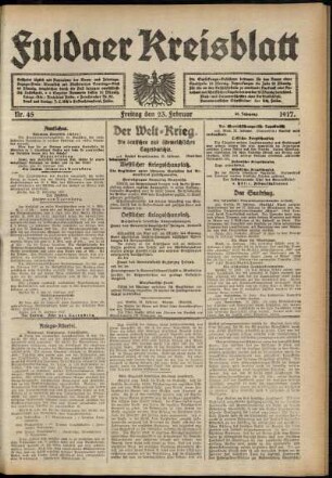 Ausgabe vom Freitag, den 23. Februar 1917.