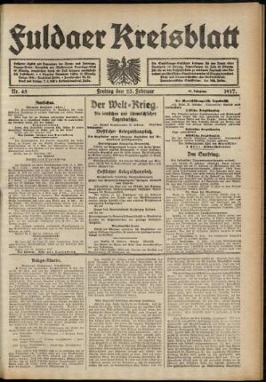 Ausgabe vom Freitag, den 23. Februar 1917.