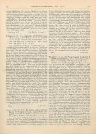 397 [Rezension] Heiligstedt, Aug., Präparation zum Propheten Jesaja