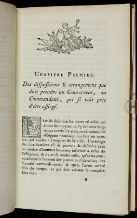 Chapitre Premier. Des dispositions & arrangements que doit prendre un Gouverneur, [...].