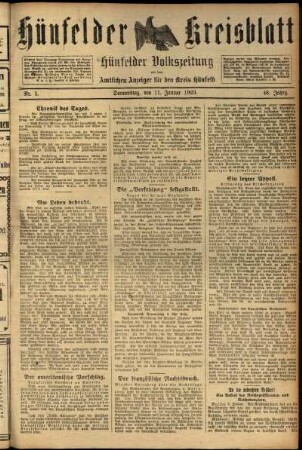 Ausgabe vom Donnerstag, den 11. Januar 1923.