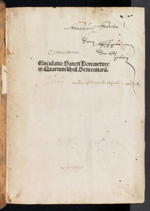 ... in Quartum libru[m] Sententiaru[m]: Perlustratio Sancti Bonauenture in ... librum Sententiarum
