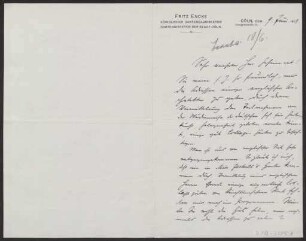 Schreiben an Hermann Muthesius (Brief)