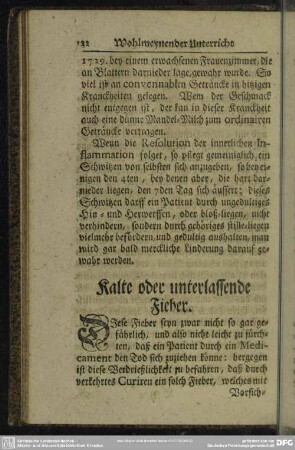 Kalte oder unterlassende Fieber