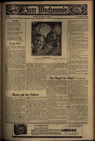 Zweite Ausgabe vom Sonntag, den 06. September 1936.