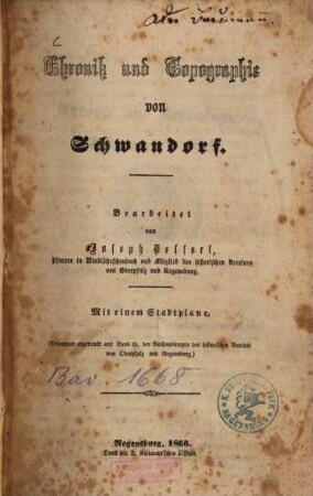 Chronik und Topographie von Schwandorf