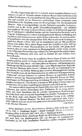 Spielmann, Heinz :: Justus Brinckmann, (Hamburger Köpfe) : Hamburg, Ellert & Richter, 2002