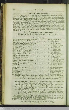 Die Jungfrau von Orleans. Romantische Tragödie