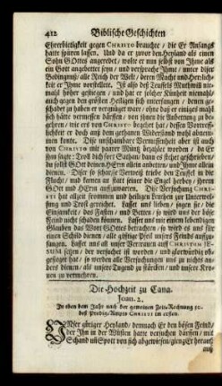 Die Hochzeit zu Cana. Joan. 2.