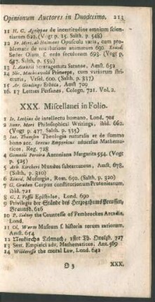 XXX. Miscellanei