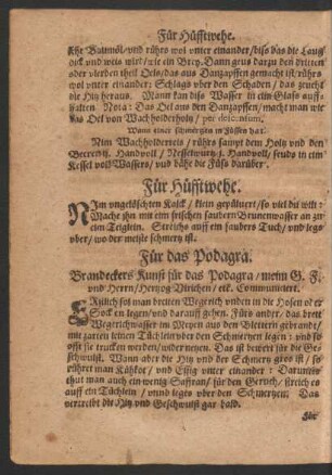 Für das Podagra.