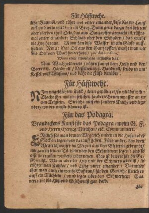Für das Podagra.