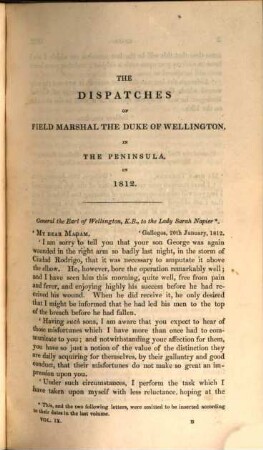 The dispatches of Field Marshal the Duke of Wellington, K. G. during his various campaigns in India, Denmark, Portugal, Spain, the Low Countries and France from 1799 to 1818, 9