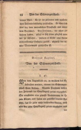 Drittes Kapitel. Von der Schwangerschaft