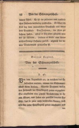 Drittes Kapitel. Von der Schwangerschaft