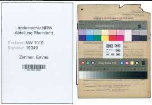 Entnazifizierung Emma Zimmer , geb. 15.07.1894 ()