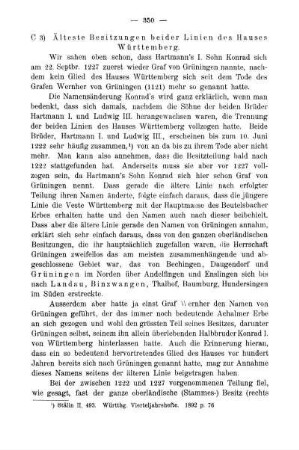 C 3) Älteste Besitzungen beider Linien des Hauses Württemberg