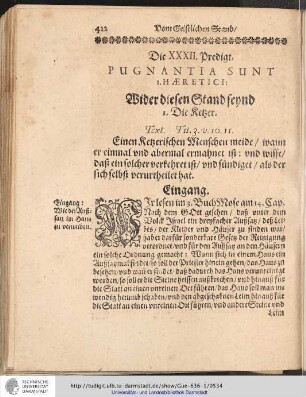 Die XXXII. Predigt. PUGNANTIA SUNT I. HAERETICI