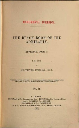 The Black Book of the Admiralty : with an appendix, 2. Appendix, part II