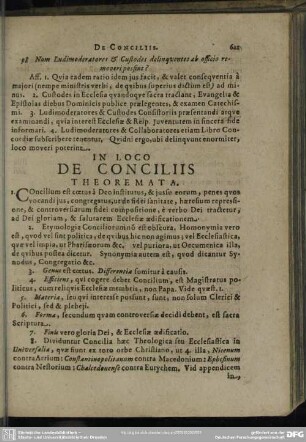 In Loco De Conciliis