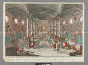 Guckkastenbild mit der Innenansicht eines Zeughauses