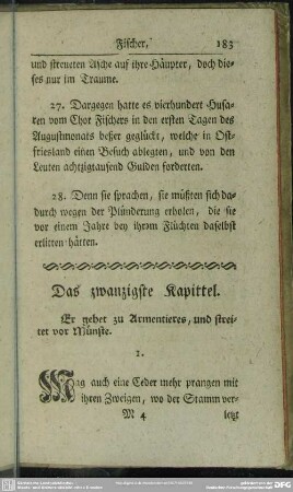 Das zwanzigste Kapittel. Er gehet zu Armentieres, und streitet vor Münste