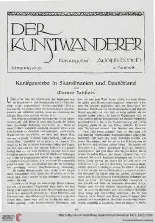 1: Kunstgewerbe in Skandinavien und Deutschland