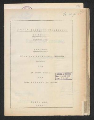 1935/36: Bericht ... - 1935/36