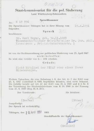 Heyer, Karl, Dr.