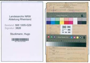 Entnazifizierung Hugo Stuckmann , geb. 09.02.1897 (Bahnsekretaer)