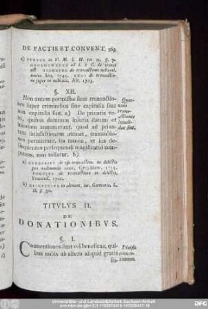 Titulus II. De Donationibus.
