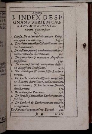 [...] I. Index Designans Seriem Causarum Braunianarum, quae confutantur