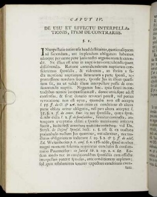 Caput IV. De Usu Et Effectu Interpellationis, Item De Contrariis.