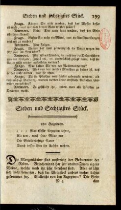 Sieben und Sechzigstes Stück