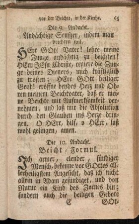 Die 9. Andacht. Andächtige Seufzer, indem man beichten wil.