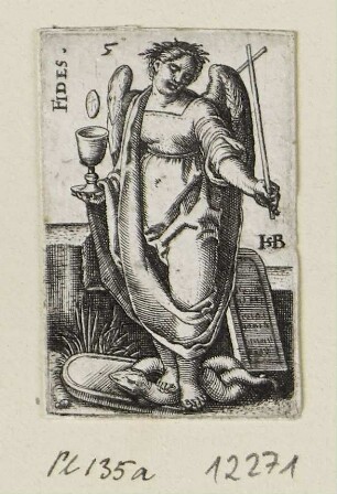 Fides, Blatt 5 der Folge "Allegorien der Erkenntnis und der sieben Kardinaltugenden"
