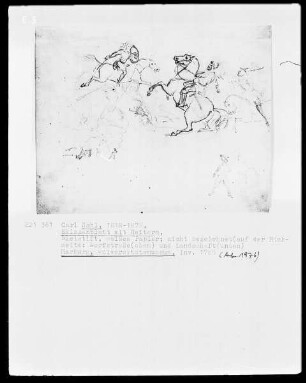 Skizzenblatt mit Reitern, Folio recto