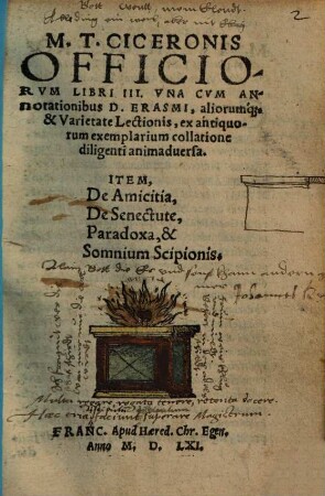 M. T. Ciceronis Officiorvm Libri III