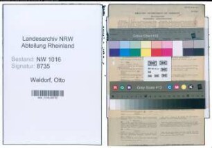 Entnazifizierung Otto Waldorf , geb. 26.02.1898 (Polizeihauptwachtmeister)