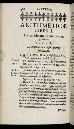 Liber I. De consideratione numerorum generali.