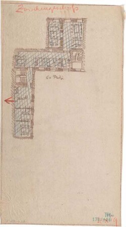 Fischer, Theodor; München, Promenadeplatz; Museumsgebäude - Grundriss Zwischengeschoss